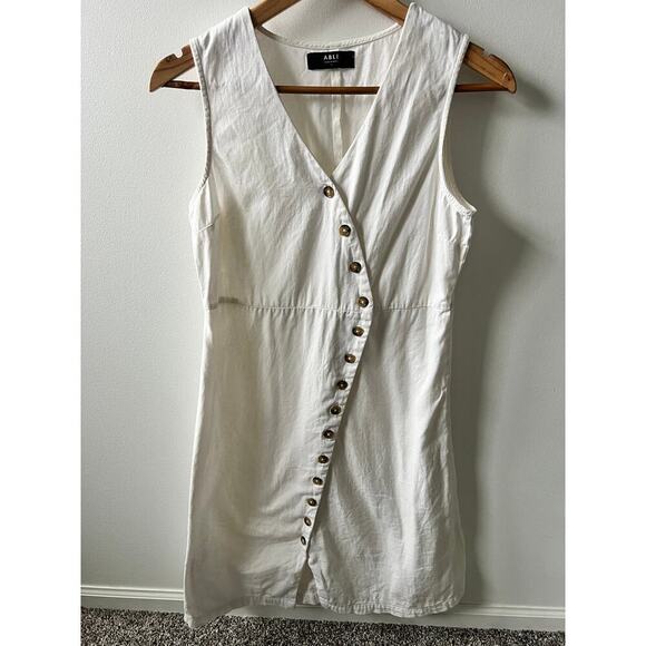 Able cotton white button dress women's size S - Picture 2 of 7